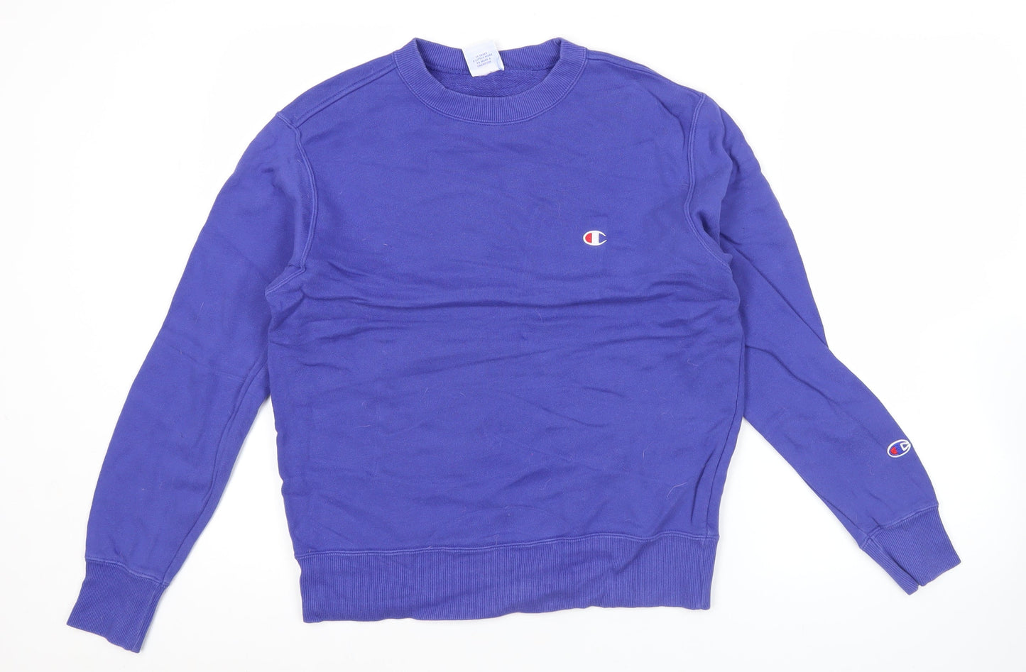 Champion Men’s Blue Pullover Sweatshirt Medium Logo Crew Neck