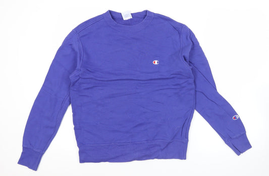 Champion Men’s Blue Pullover Sweatshirt Medium Logo Crew Neck