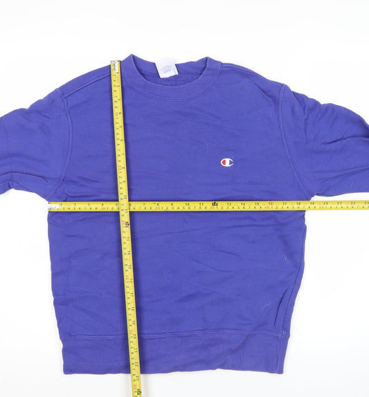Champion Men’s Blue Pullover Sweatshirt Medium Logo Crew Neck