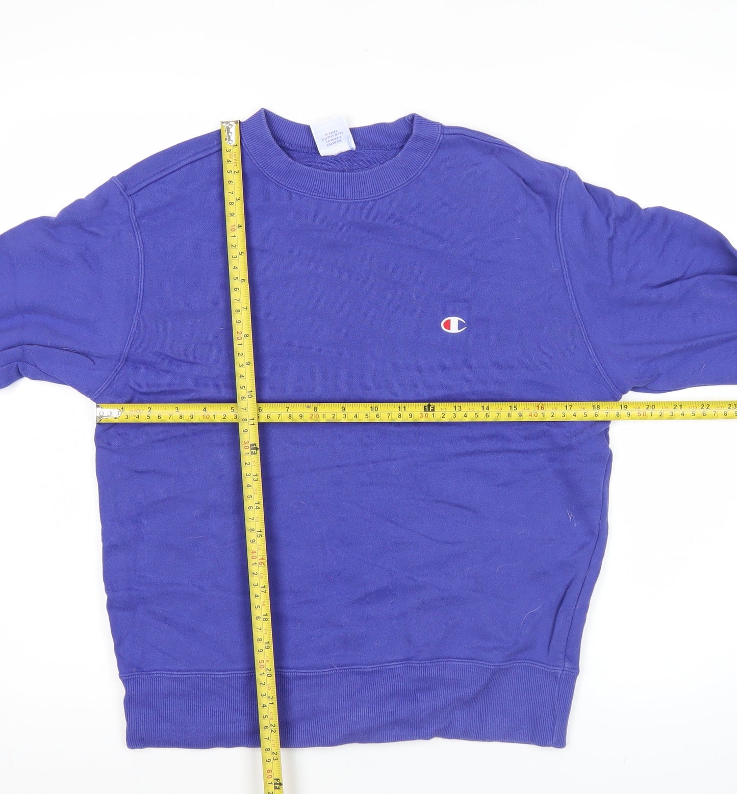 Champion Men’s Blue Pullover Sweatshirt Medium Logo Crew Neck