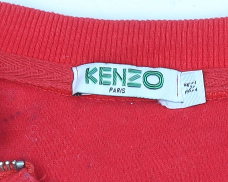 Kenzo Mens Red Graphic Tiger Sweatshirt M Pullover Crew Neck