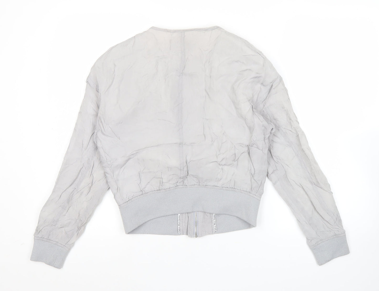 Calvin Klein Jeans Women’s Grey XS Bomber Jacket Cotton Zip