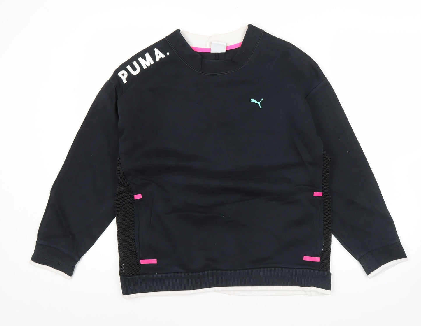 Puma Womens Black Medium Sweatshirt Crew Neck Long Sleeve Sportswear