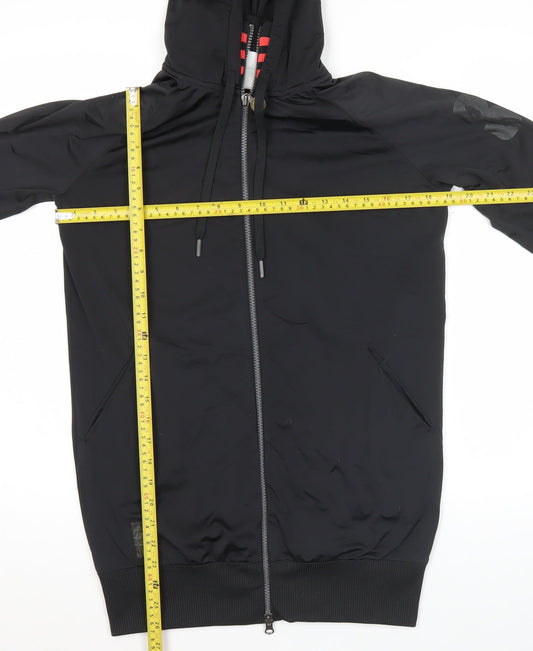 Adidas Womens Black Size 12 Full Zip Hoodie Sweatshirt Sportswear
