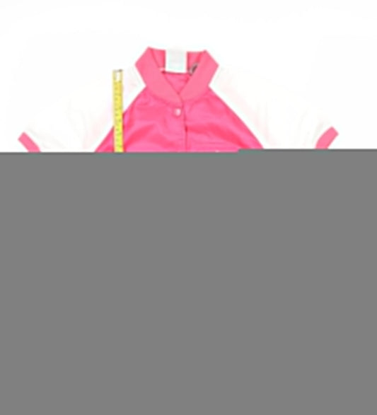 Adidas Unisex Pink Varsity Jacket Size M Short Sleeve Lightweight