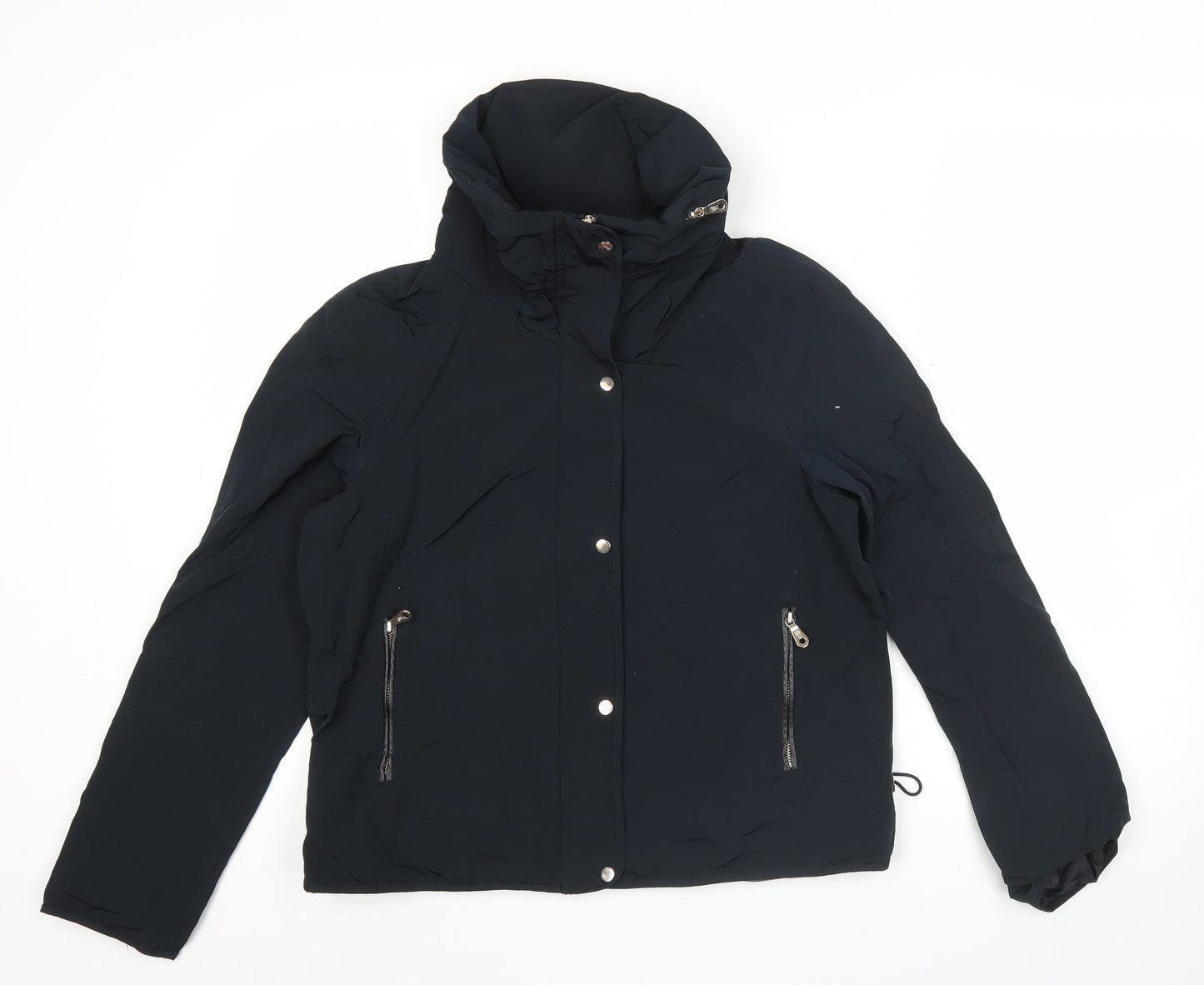 Massimo Dutti Women’s Black Hooded Puffer Jacket Size 8