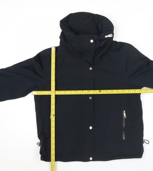 Massimo Dutti Women’s Black Hooded Puffer Jacket Size 8