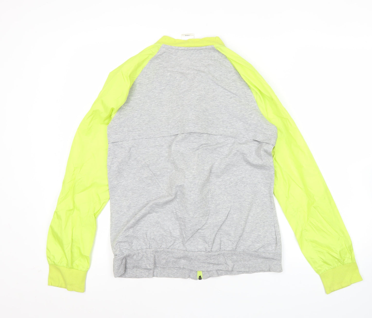 Adidas Womens Grey Green Track Jacket Size 12 Full Zip Sportswear