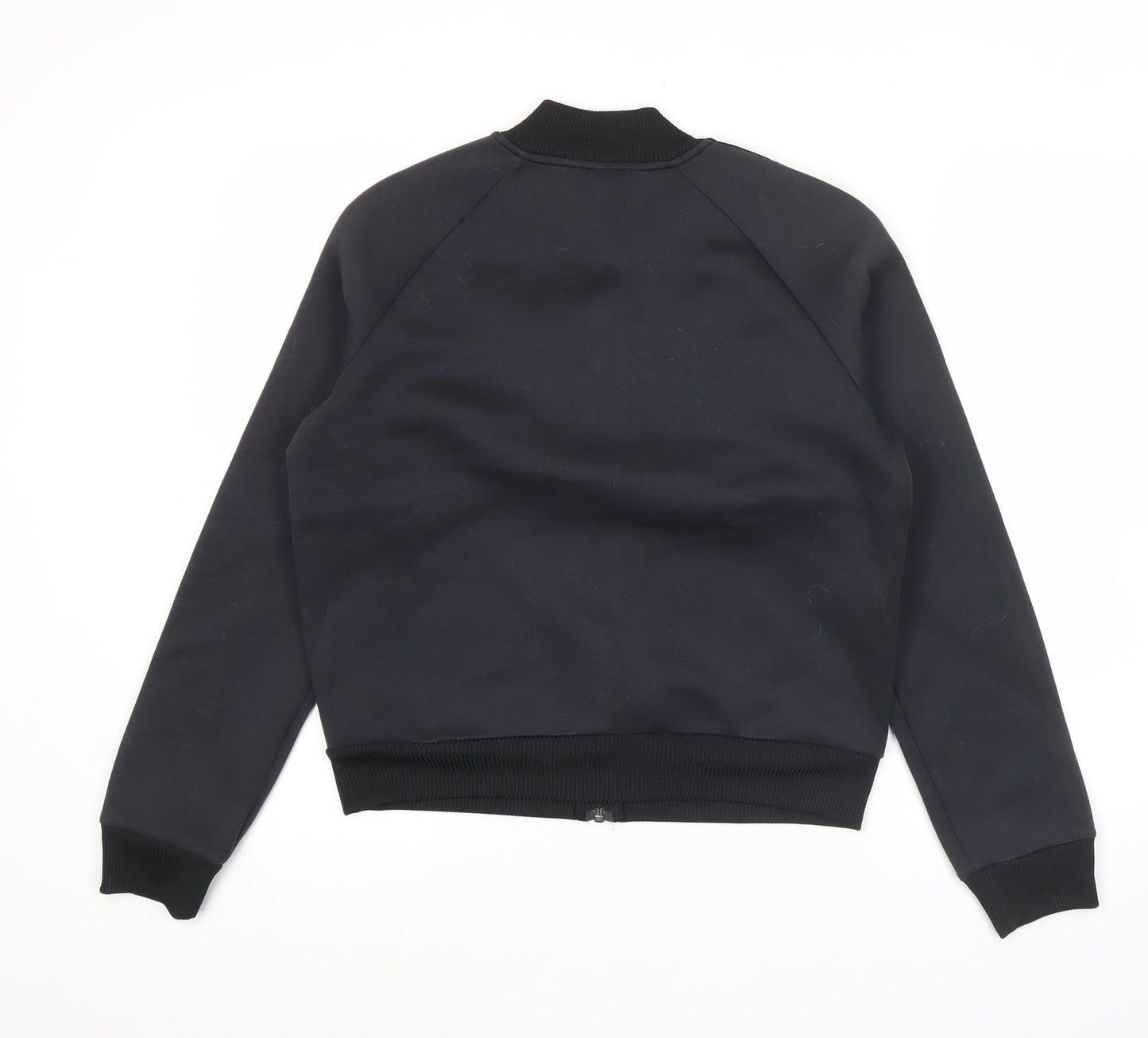 Adidas Women Black Size 12 Track Jacket Full Zip Sportswear