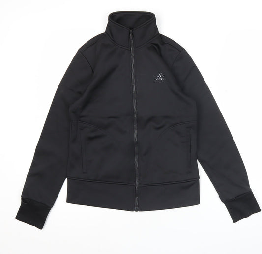 Adidas Women's Black Size 8 Slim Fit Track Jacket Full Zip