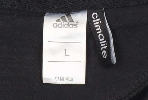 Adidas Mens Black Full Zip Hoodie L Climalite Sportswear