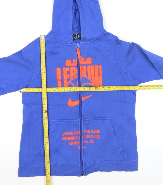 Nike LeBron Unisex Blue Full Zip Hoodie Size M Basketball Activewear