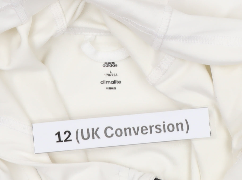 Adidas Women's White Full Zip Hoodie Size 12 Regular Fit Activewear