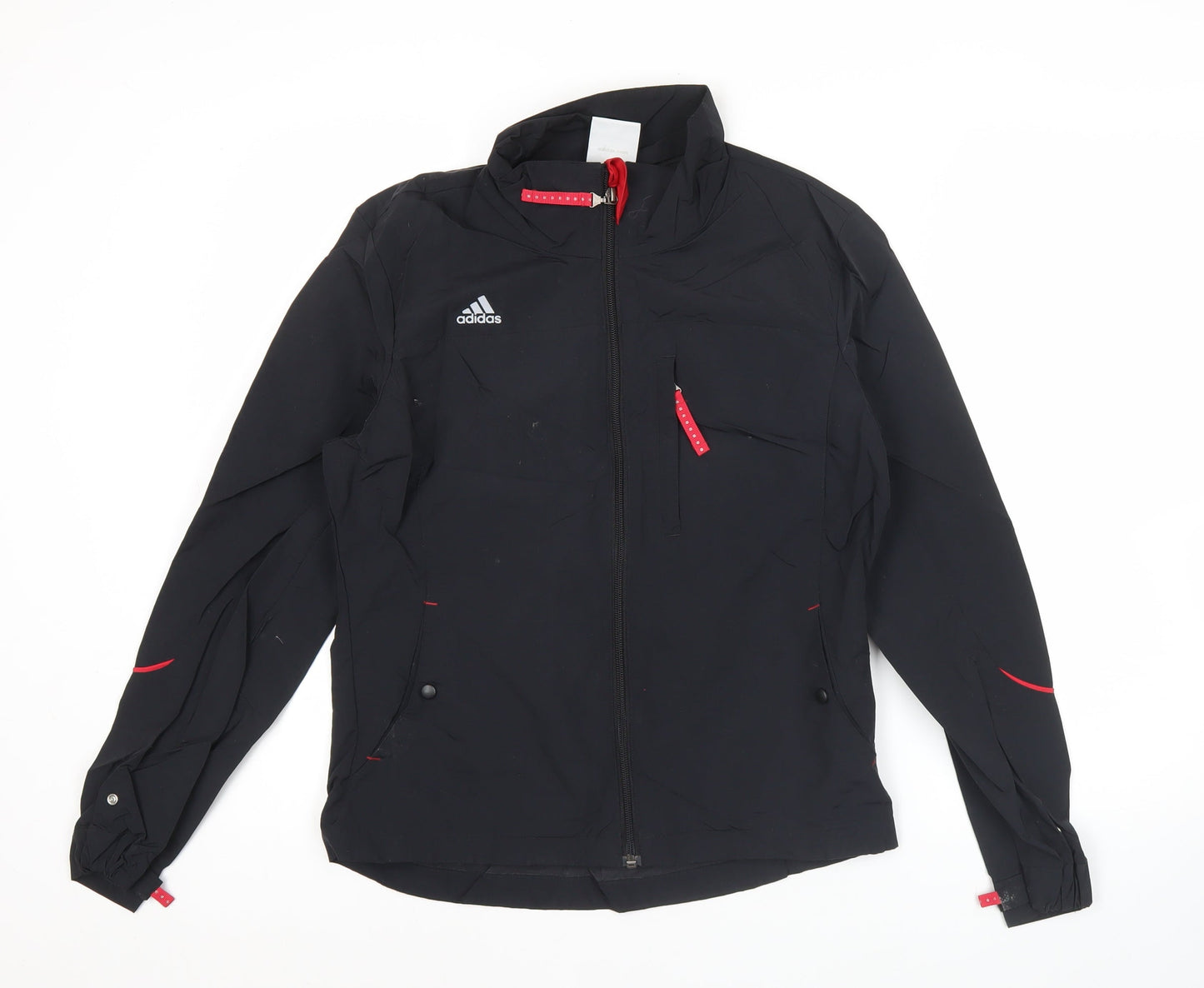 Adidas Womens Black Size 8 Windbreaker Jacket Hooded Lightweight