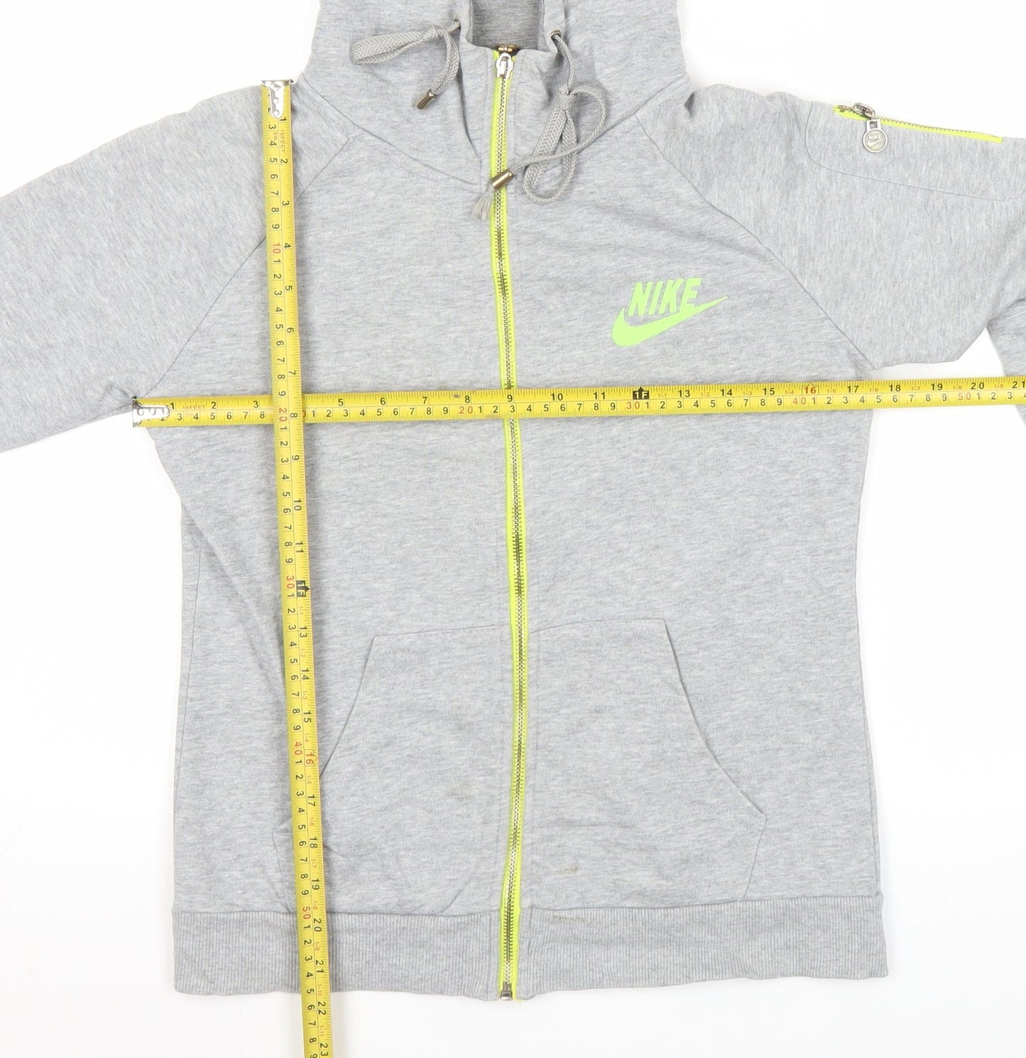 Nike Womens Grey Full Zip Hoodie XL Sports Logo Hoodie