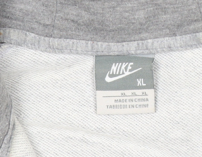 Nike Womens Grey Full Zip Hoodie XL Sports Logo Hoodie