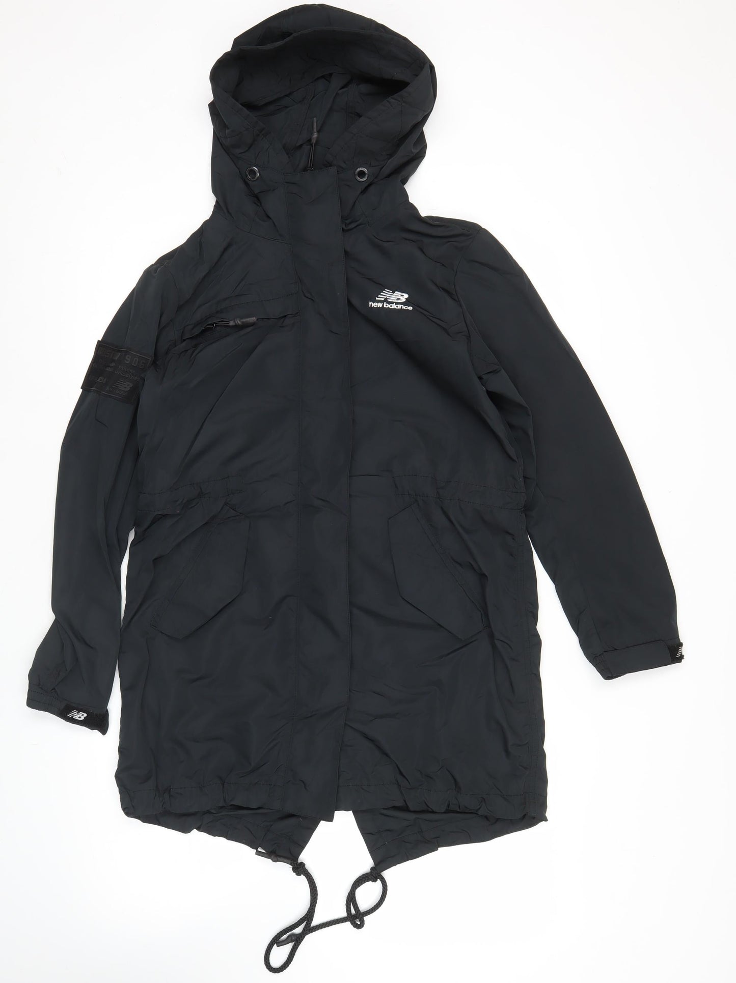 New Balance Womens Black Parka Jacket Size S Hooded Outdoor Coat
