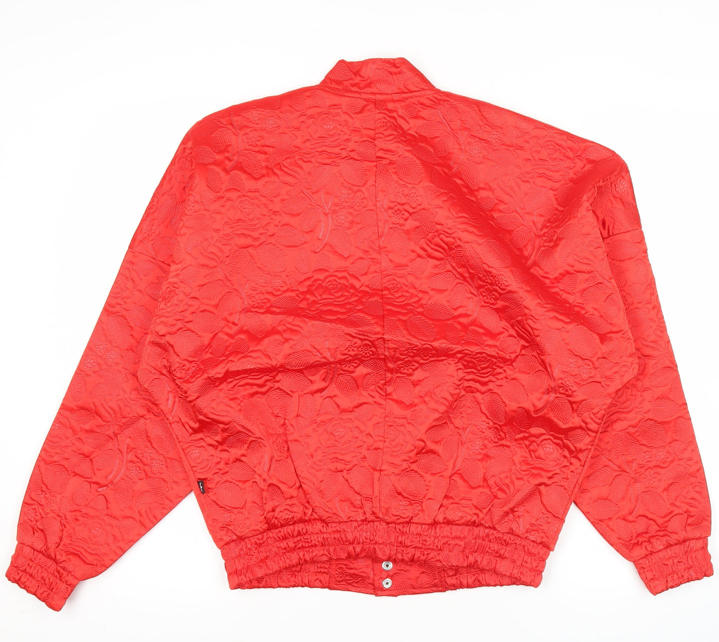 Adidas Women’s Red Bomber Jacket Size 8 Floral Logo Casual