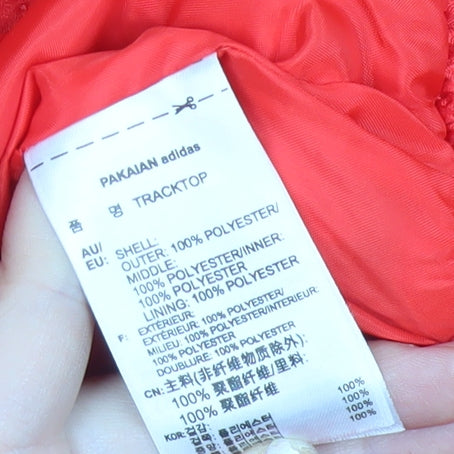 Adidas Women’s Red Bomber Jacket Size 8 Floral Logo Casual