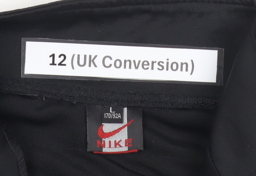 Nike Womens Black Size 12 Track Jacket Full Zip Polyester Sportswear