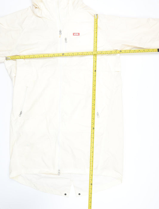 Vans Womens White XL Windbreaker Jacket Hooded Lightweight Coat