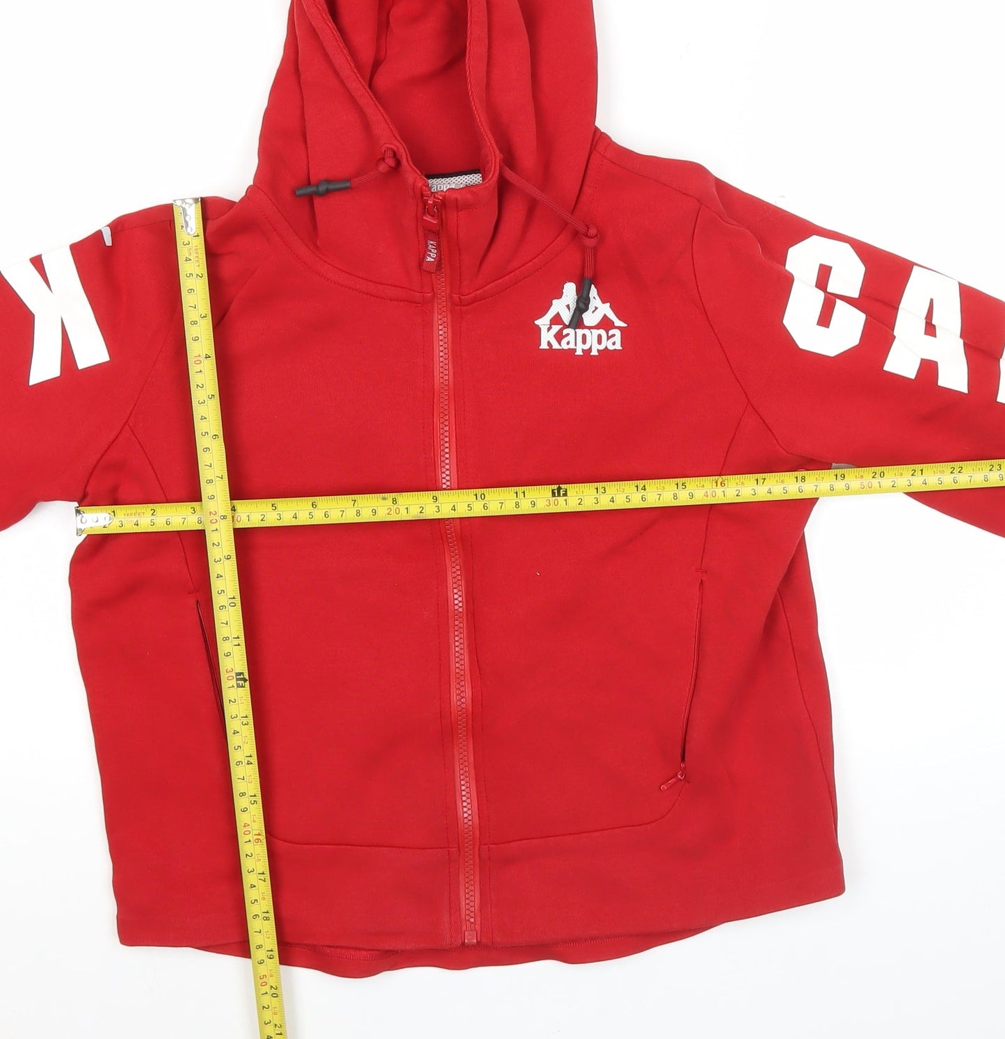 Kappa Women’s Red Full Zip Hoodie Sweatshirt Size 14 Logo Print