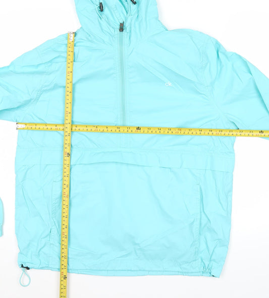 Calvin Klein Womens Blue M Windbreaker Lightweight Hooded Jacket