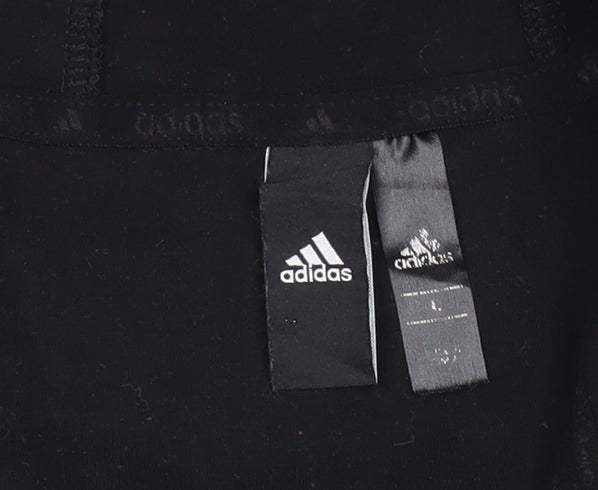 Adidas Womens Black Full Zip Hoodie Size M Logo Print Hoodie