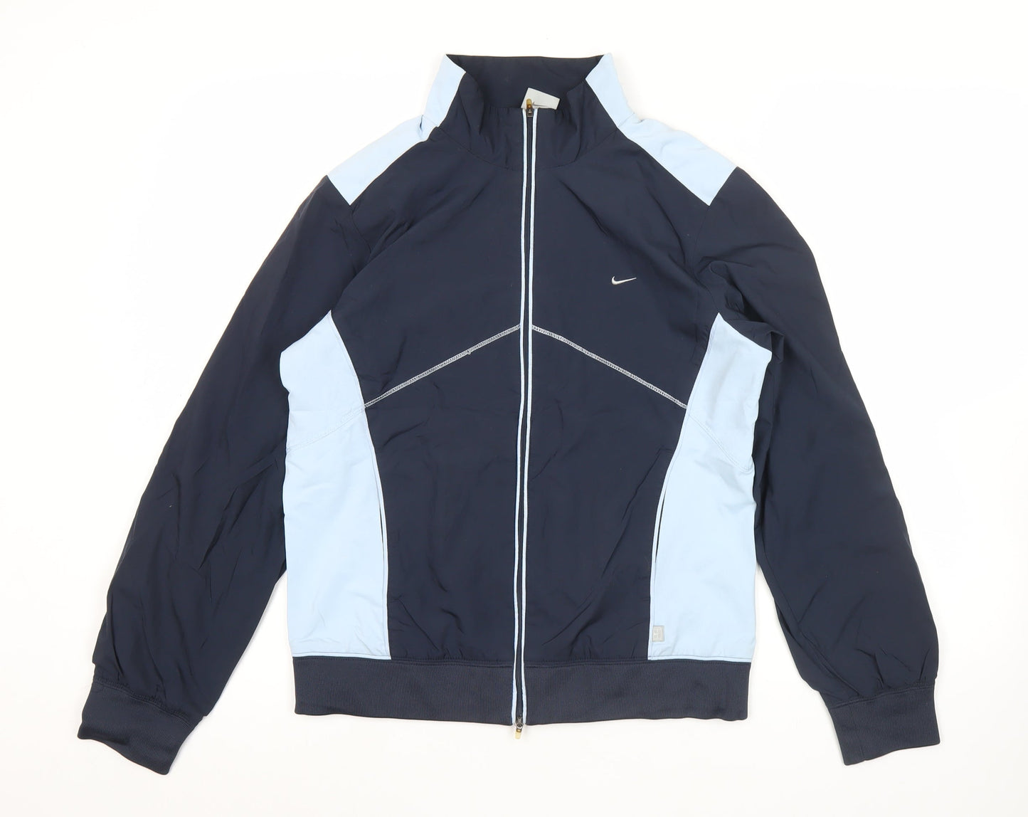 Nike Womens Blue Track Jacket Large Lightweight Full Zip Sportswear