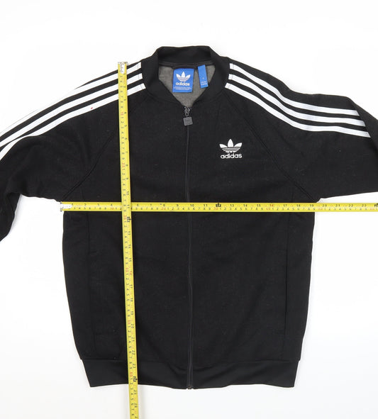 Adidas Mens Black Track Jacket Size M Full Zip Regular Fit