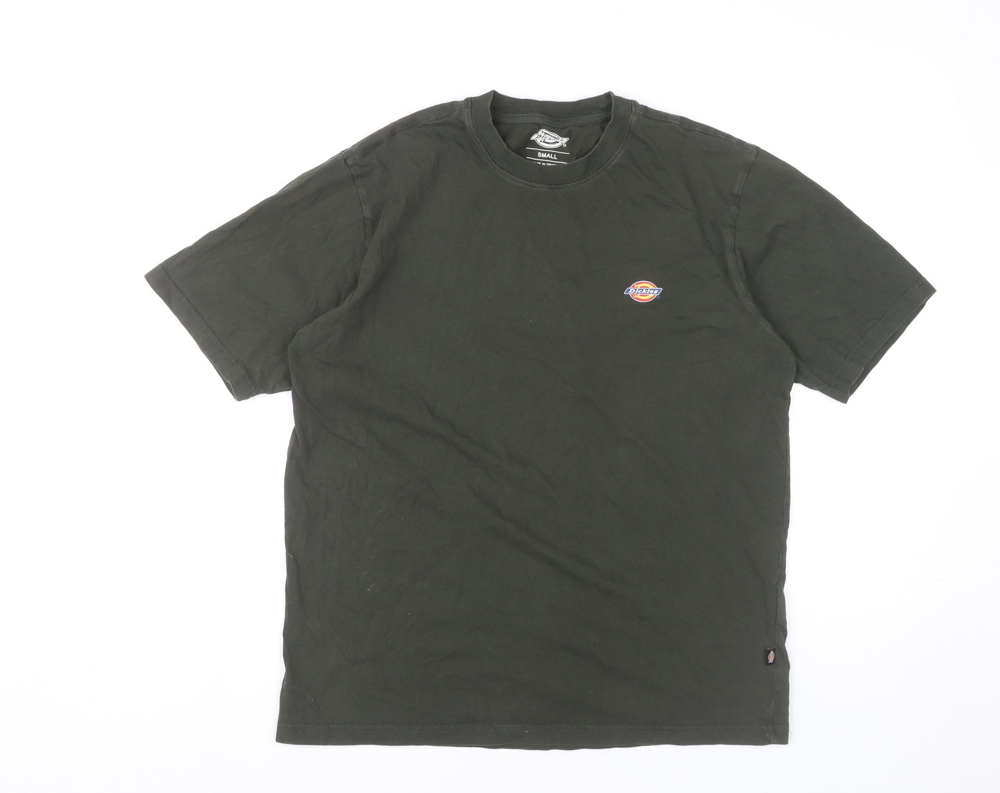Dickies Men's Green Small Regular Fit Cotton Crew Neck T-Shirt