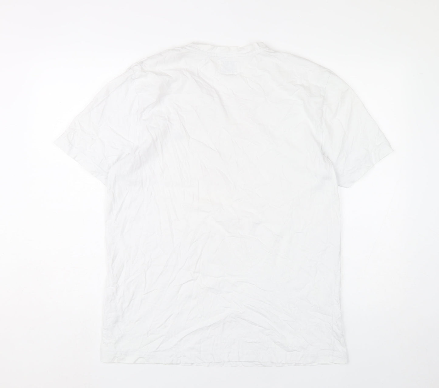 Lyle and Scott Men’s White Cotton V-Neck Short Sleeve T-Shirt Size L