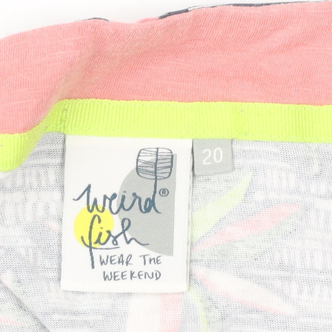 Weird Fish Womens Multicoloured Floral Cotton T-Shirt Size 20