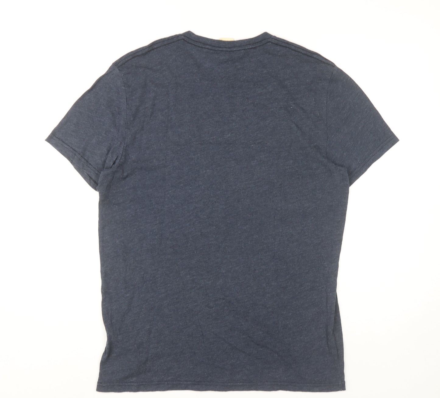 Hollister Men’s Blue Graphic Logo T-Shirt Size M Cotton Blend