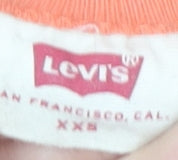 Levi's Womens Orange Striped 2XS Cotton Short Sleeve T-Shirt