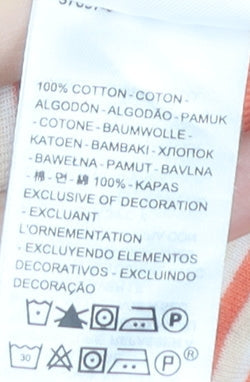 Levi's Womens Orange Striped 2XS Cotton Short Sleeve T-Shirt