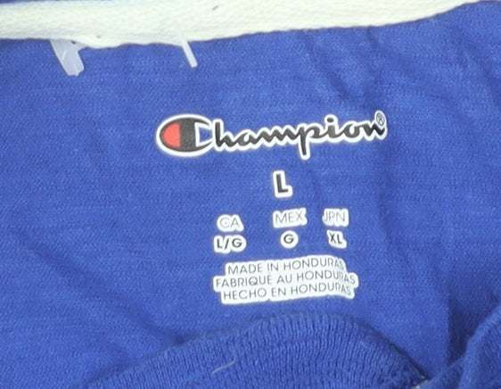 Champion Men’s Blue Long Sleeve Henley T-Shirt Size L
