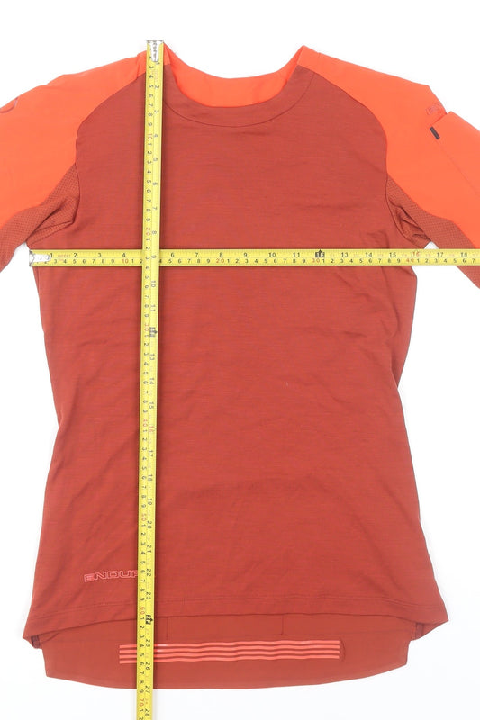 Endura Womens Red Cycling Jersey S Short Sleeve Athletic Fit