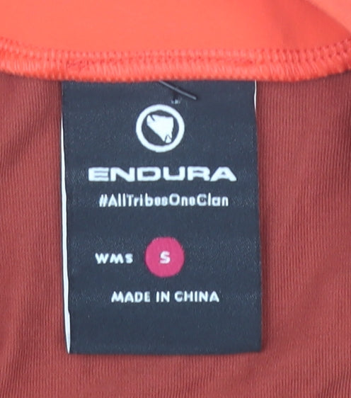 Endura Womens Red Cycling Jersey S Short Sleeve Athletic Fit