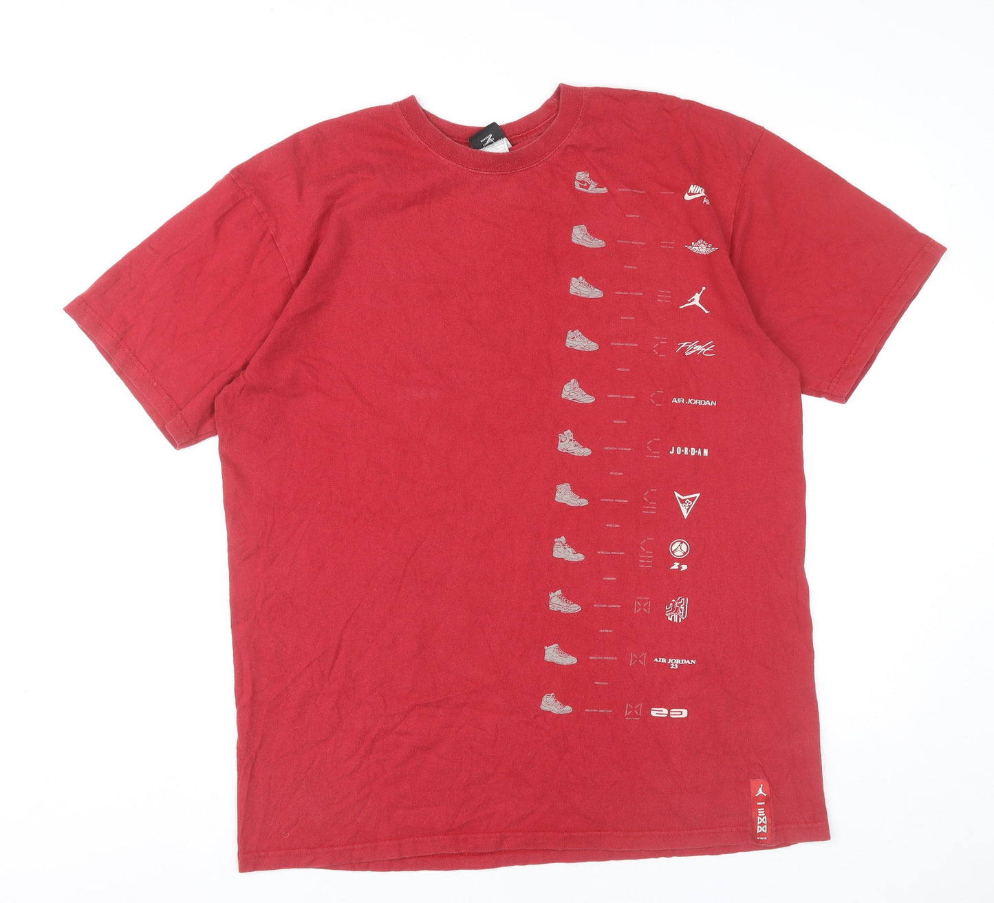 Nike Jordan Men's Red Graphic Print Basketball T-Shirt Size L