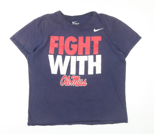 Mens UK Size L Nike Blue Cotton T-Shirt