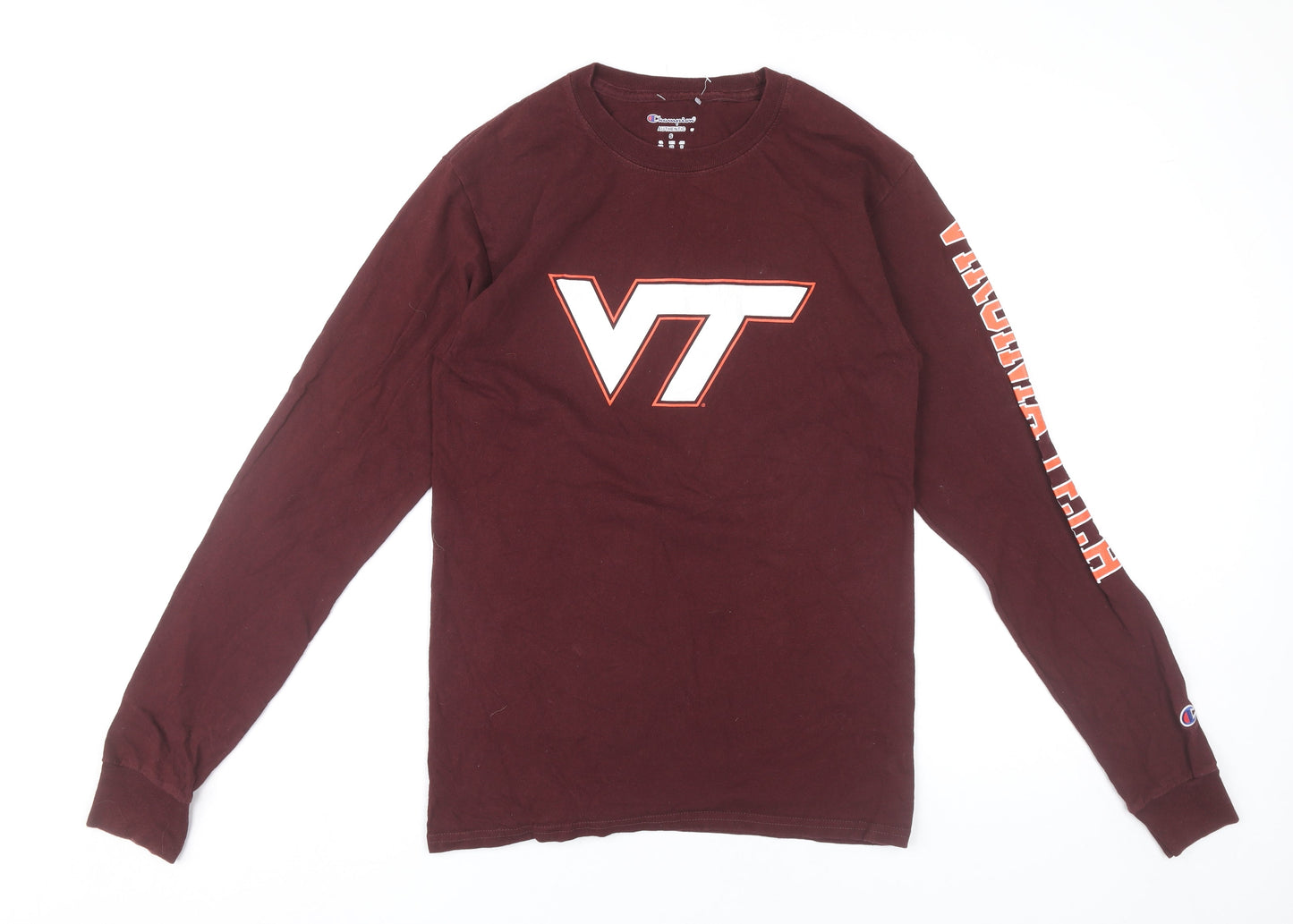 Champion Men’s Red Virginia Tech Long Sleeve Graphic T-Shirt Size S