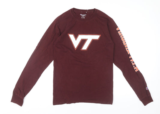 Champion Men’s Red Virginia Tech Long Sleeve Graphic T-Shirt Size S
