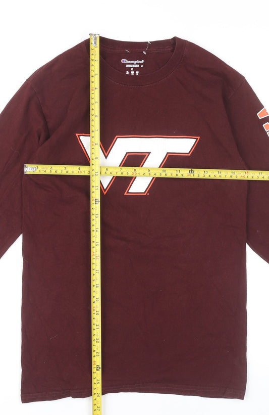 Champion Men’s Red Virginia Tech Long Sleeve Graphic T-Shirt Size S