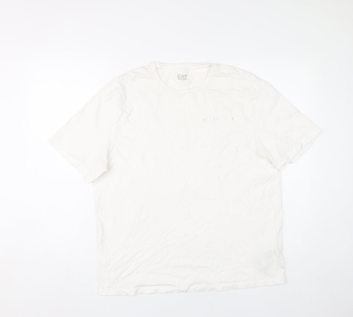 Emporio Armani EA7 Men's White L Crew Neck Short Sleeve T-Shirt