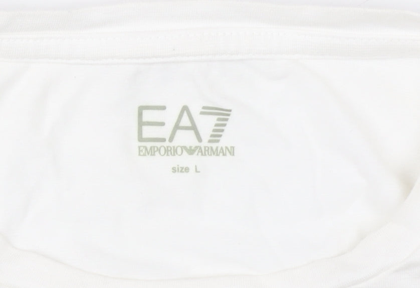 Emporio Armani EA7 Men's White L Crew Neck Short Sleeve T-Shirt