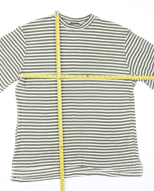 ASOS Design Women’s Green White Striped T-Shirt Size S UK 8-10