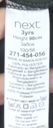 Next Boys Black Green Colourblock Track Jacket 3 Years Full Zip Sports