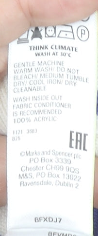 Marks and Spencer Women’s Blue Striped LOVE Jumper Size 12