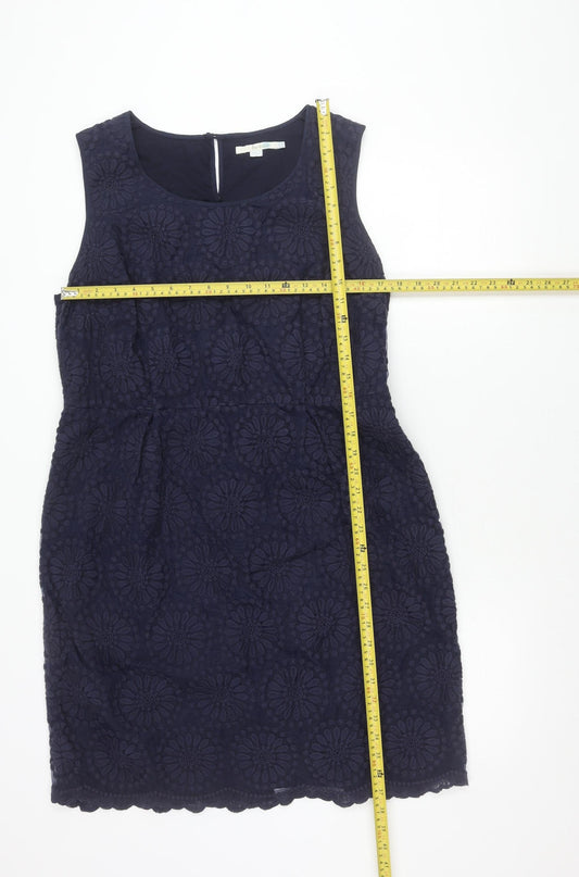Boden Women’s Blue Sleeveless Floral Sheath Dress Size 10